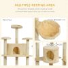 79" Scratching Kitten Tree Condo Kitten Scratch Activity Center Toys Beige