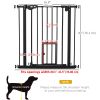 Retractable Gate Extra Wide Press-Mounted with Cat Door, Auto Closing Pet Gate for Stair, Hallway, 29-32 Inch