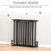 Foldable Dog Playpen Indoor for Small Medium Dogs with Door, for Stairway, Doorway, Hallway, Black