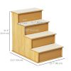 Dog Steps Pet Stairs for Bed Cat Ladder for Couch with Non-Slip Carpet, 15.7" x 23.2" x 21.3", Natural Wood