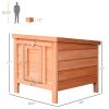 Wooden Rabbit Hutch Bunny Cage Outdoor Cat House Guinea Pig Cage Duck Shelter, Indoor Outdoor Use, 20"x16.5"x17", Orange