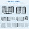 Dog Safety Gate 8-Panel Playpen Fireplace Christmas Tree Steel Fence Stair Barrier Room Divider Black