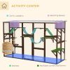 Large Outdoor Catio with Condos, Platforms, Doors, Ladders, Weather-Resistant Roof, Espresso