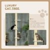 87"-102" Floor to Ceiling Cat Tree w/ Sisal Scratching Posts, Anti-tip Kit, Perches, Toy Ball, Yellow
