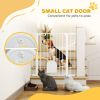 30"-41" Extra Wide Pet Gate Barrier with Small Door, 35"H Dog Gate with Safety Gate Barrier, Stair Pressure Fit, White