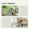 2 in 1 Cat Tree 3 Steps Pet Stairs with Scratching Posts, Tickling Post, Toy Balls, for Bed, Couch, Sofa, Light Grey