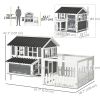 Wooden Chicken Coop with Run for 3-4 Chicken, Bunnies, Ducks