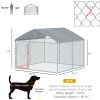 Outdoor Dog Kennel with Roof, Dog Run with Waterproof & UV-Resistant Cover, Secure Lock, for Backyard & Patio, 7.5' x 7.5' x 5.7'