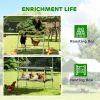 Metal Chicken Coop Run w/ Waterproof Cover, Nesting Box, Roosting Bars, for Outdoor Backyard, 9.8 x 19.7 x 6.4 ft