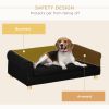 Modern Pet Sofa Cat or Medium Large Dog Couch W/ Removable Seat Cushion, Black