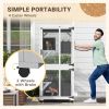 Catio Outdoor, Elevated Design, with Wheels, Resting Box, Water-Resistant, Multi Platforms, White & Grey
