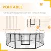 8 Panel Heavy Duty Dog Playpen 23.5" Height for Small Medium Dogs