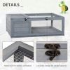 Wood Tortoise House for Lizards, Geckos, Indoor Outdoor Use, 35.8" x 23.8" x 12.6", Grey