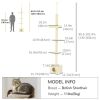 Floor to Ceiling Cat Tree with Scratching Post for Indoor Cats, Adjustable Height Cat Tower (91-102 Inches) with House, Bed, Beige
