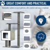 47.2" Cat Tree, Kitten Scratcher, Activity Center, Play House with Condo Sisal, Scratching Post, and Mat - Grey