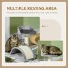 17" Cat Scratching Tree Kitty House Kitten Activity Centre Pet Bed Post Furniture with Hanging Toy (Grey)