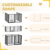 6 Panels Dog Playpen, Foldable Portable Pet Playpen with Door, for Small & Medium Dogs, 30"H