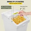 VEVOR Ingredient Bin, 5.2 Gallons Capacity Ingredient Storage Bin, 3 Pcs/Set, PP Material Flour Bins On Wheels