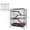 53.5"H Small Animal Cage 5-Level Metal Ferret Cage for Rabbits