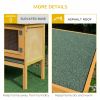 Wooden Rabbit Hutch Bunny Cage with Openable Waterproof Roof, No Leak Tray Sturdy Fir Wood Build for Indoor/Outdoor