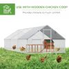 10' x 20' x 6.5' Chicken Coop Cage, Outdoor Hen House w/Cover & Lockable Door