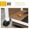 Fir Wood Rabbit Hutch Indoor Home with a Living Room for Sleeping Run Area