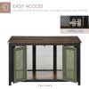 Furniture Style Dog Crate with Openable Top, Big Dog Crate End Table, Puppy Crate for Small Dogs Indoor, Spacious Interior, Pet Kennel, Brown, Black