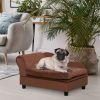 PawHut Pet Sofa Bed Couch with Storage, Pet Sofa for Cats and Small Dogs, Brown