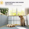 4 Panel Dog Whelping Box with 600D Windproof Oxford Fabric Cloth, Washable Pee Pad, for M L Dogs, 48" x 48" x 23.6"