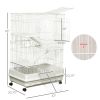 32"L 4-Level Small Animal Cage Rabbit Hutch with Universal Lockable Wheels, Slide-out Tray for Bunny, Chinchillas, Ferret, White