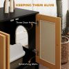 Cat Litter Box Enclosure w/ 2 Cabinets, Scratching Mats & Trays for 2 Cats or Kittens, Black