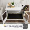 43" Dog Crate Furniture with 3 Doors, Removable Tray, for Extra Large Medium Small Dogs, Indoor Use, White