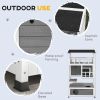 Wooden Outdoor Cat House with Asphalt Roof, Escape Doors, Condo, Jumping Platform, Light Gray
