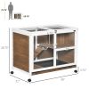 Fir Wood Rabbit Hutch Indoor Home with a Living Room for Sleeping Run Area
