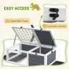 Tortoise Habitat, Wooden Tortoise House w/ Lamp Holder, Gray
