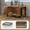 Cat Litter Box Enclosure with Tall Legs, Scratching Board, Dark Brown, 31.5"L x 17.7"W x 19.7"H
