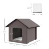 Heated Cat Houses for Outdoor and Indoor, Portable Kitty Shelter, Waterproof and Insulated, Brown