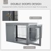 Furniture Style Dog Crate End Table, w/ Double Doors for Small & Medium Dogs