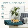 Large Dog Couch for a Fancy Dog Bed, Elevated Dog Sofa Bed with Washable Cover, Wooden Legs, Teal