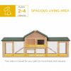 Rabbit Cage Outdoor, Rabbit House 83" 2 Story Deluxe XL Wooden Rabbit Hutch Big Bunny Cage w/ Ladder and Run