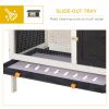 Wooden Rabbit Hutch, Bunny Cage for Small Pet w/ Slide-out Tray, Openable Roof