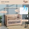 3-Tier Wooden Hamster Cage, Small Animals Hutch with Ladders, Natural