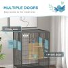 Pawhut Metal Bird Cage with Stand for Parrots, Lovebirds, Finches, Gray