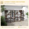 Large Outdoor Catio with Condos, Platforms, Doors, Ladders, Weather-Resistant Roof, Espresso