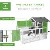 Wooden Chicken Coop with Run for 3-4 Chicken, Bunnies, Ducks