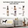 Dog Crate Furniture with Washable Cushion, Adjustable Feet for Medium Dogs, Indoor Use, Grey