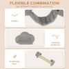 Wall Mounted Cat Shelves with Scratching Post, Ladder, Condo, Jumping Platforms, Light Grey