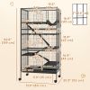6-Tier Rolling Small Animal Cage, Deluxe Rabbit Cage, Ferret Cage for Mink Chinchilla Kitten Rabbit Charcoal Grey
