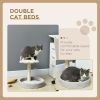 17" Small Cat Tree, Cat Tower with Sisal Scratching Post, Dangling Ball, Bed, Kitten Activity Centre, Light Grey