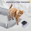 XL Stainless Steel Cat Litter Box for Big and Multiple Cats with High Wall Side, Scoop, Easy Cleaning & Odor Free